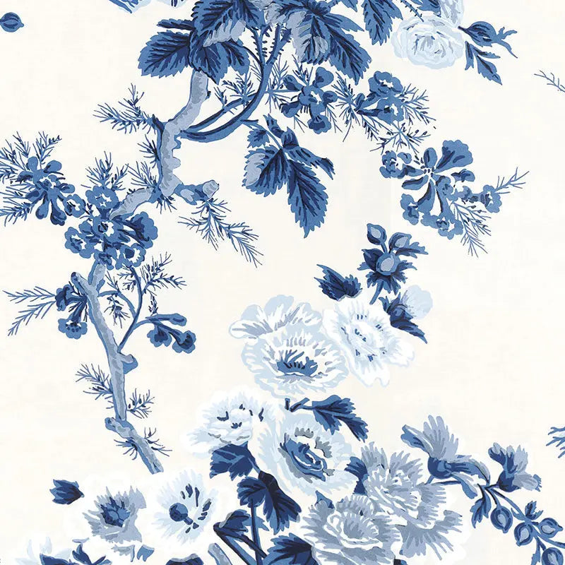 Schumacher Wallpaper 5006922 Pyne Hollyhock Indigo