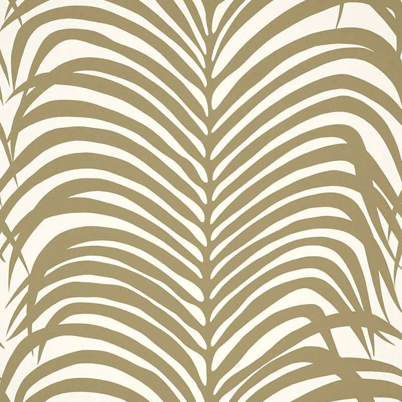 Schumacher Wallpaper 5006930 Zebra Palm Khaki