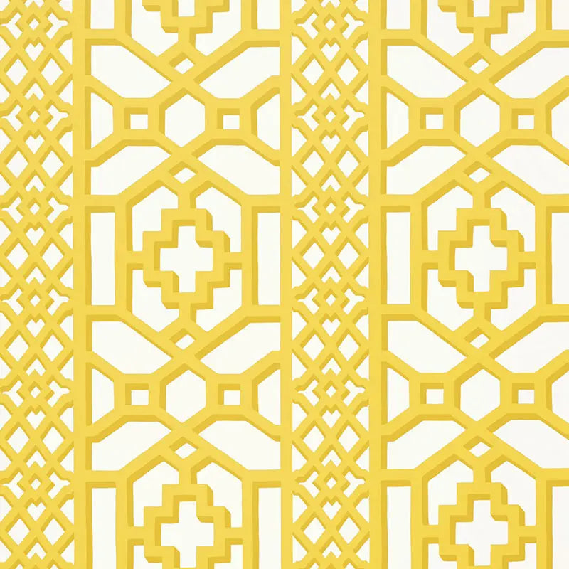 Schumacher Wallpaper 5006940 Zanzibar Trellis Canary