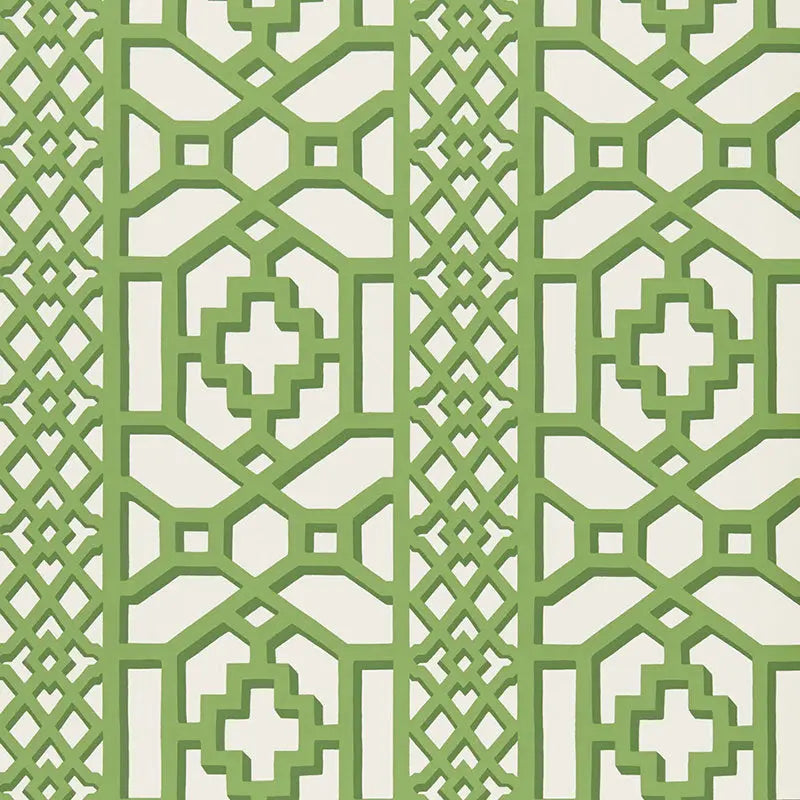 Schumacher Wallpaper 5006941 Zanzibar Trellis Jade