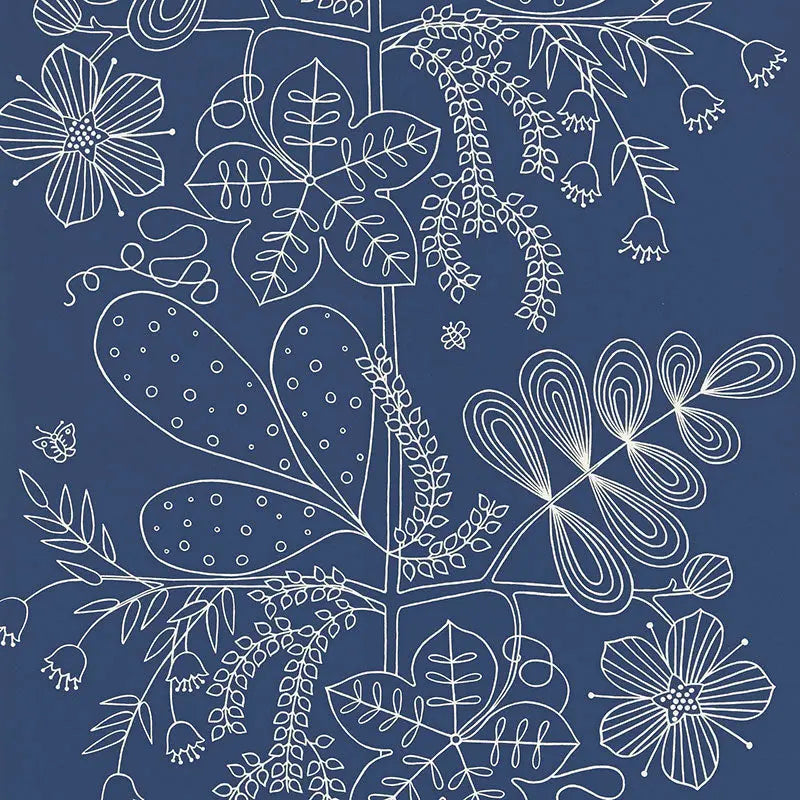 Schumacher Wallpaper 5007493 Blommen Marine