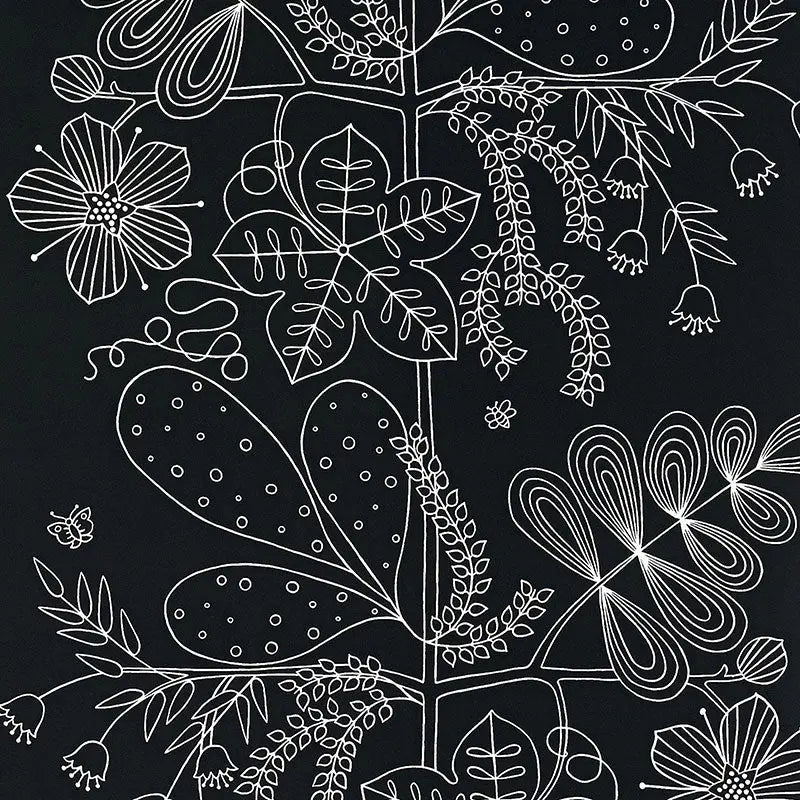 Schumacher Wallpaper 5007494 Blommen Ebony