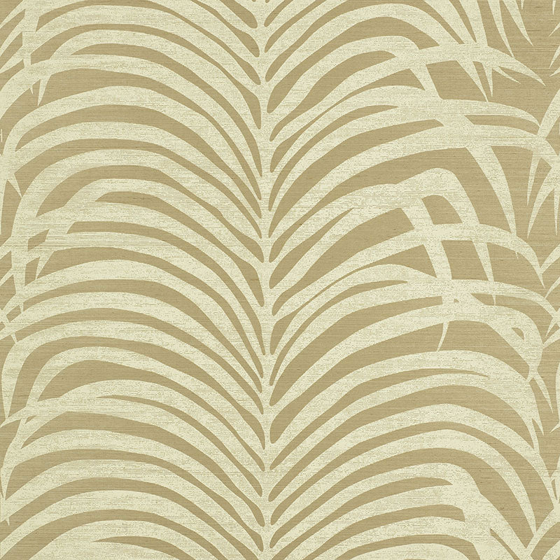Schumacher Wallpaper 5008223 Zebra Palm Sisal Sage