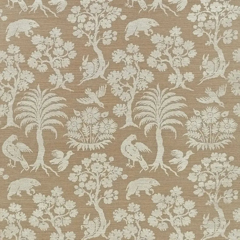 Schumacher Wallpaper 5008283 Woodland Silhouette Sisal Mocha