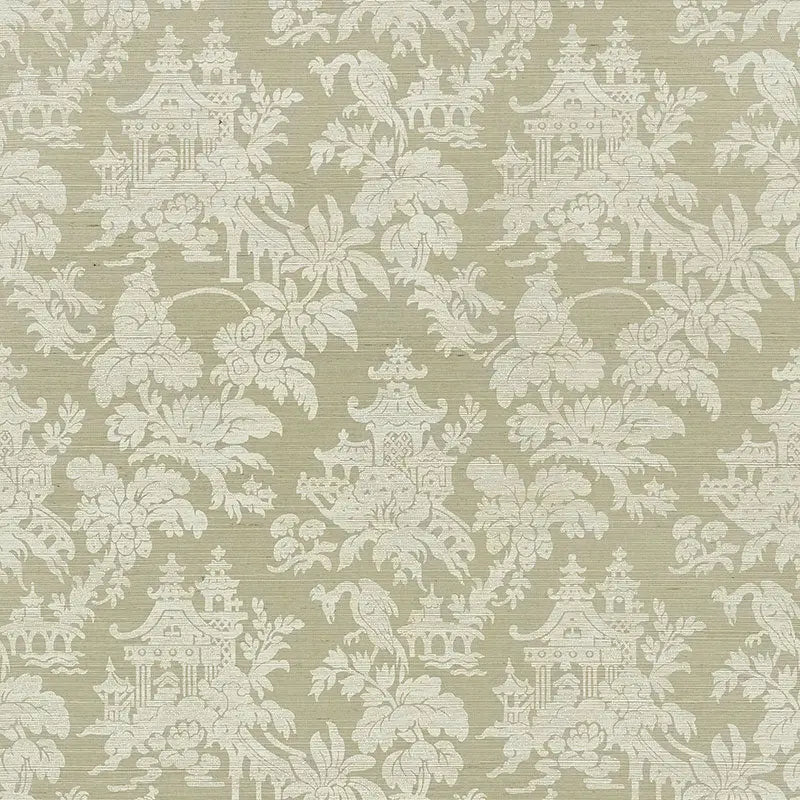 Schumacher Wallpaper 5008322 Brighton Sisal Sage