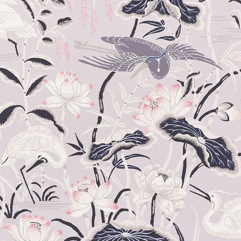 Schumacher Wallpaper 5008432 Lotus Garden Lilac