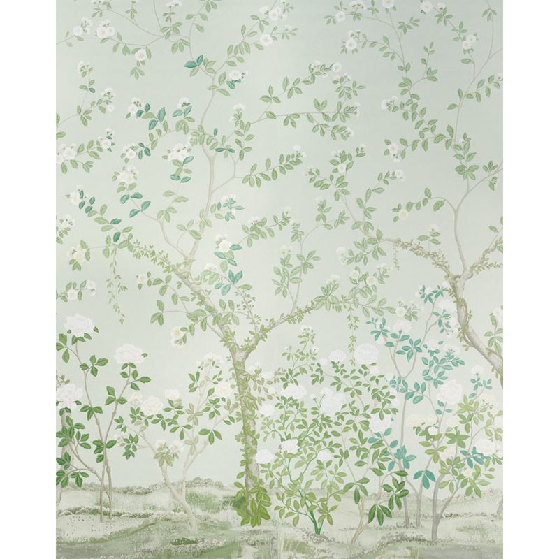 Schumacher Wallpaper 5008543 Madame De Pompadour Panel Set Green