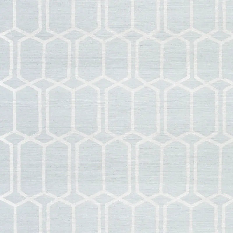 Schumacher Wallpaper 5010100 Modern Trellis Sisal Sky