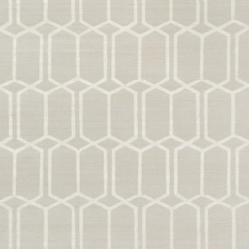 Schumacher Wallpaper 5010110 Modern Trellis Shimmer Moonstone