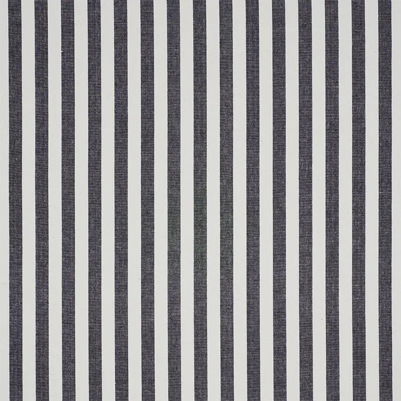 Schumacher Wallpaper 5010255 Linen Stripe Black