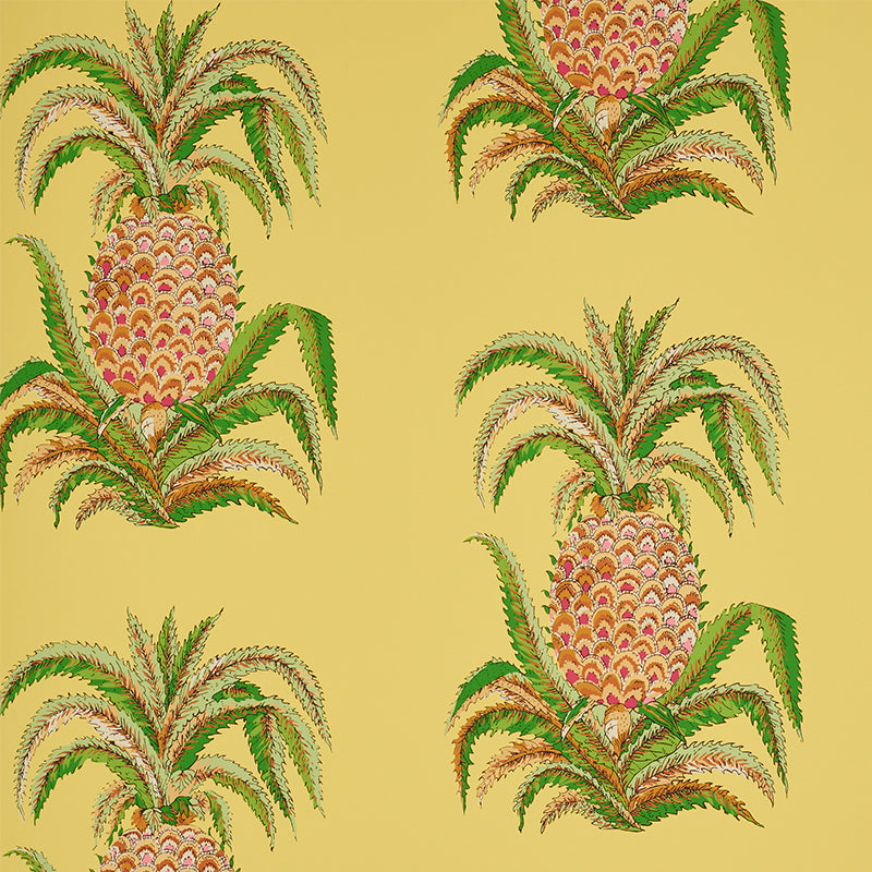 Schumacher Wallpaper 5010452 Pineapples Yellow