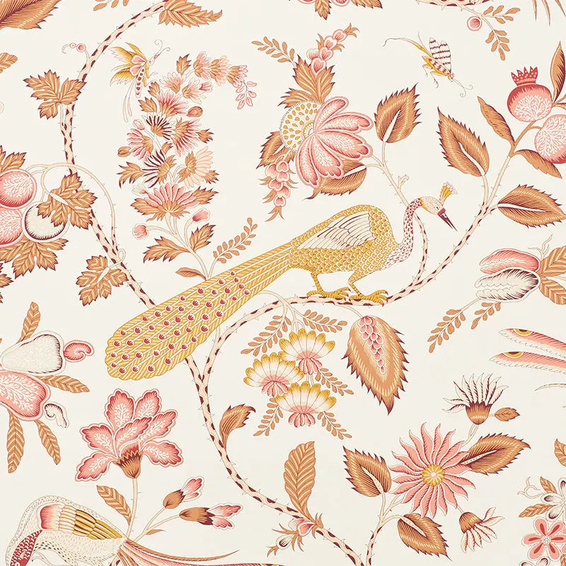 Schumacher Wallpaper 5010513 Campagne Rose & Ochre