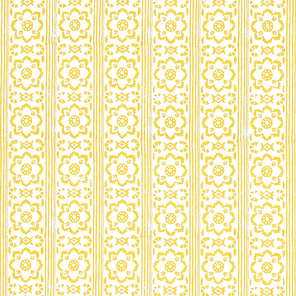 Schumacher Wallpaper 5011222 Sunda Hand Blocked Print Yellow