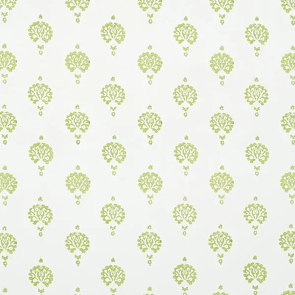 Schumacher Wallpaper 5011231 Dahlia Hand Blocked Print Leaf