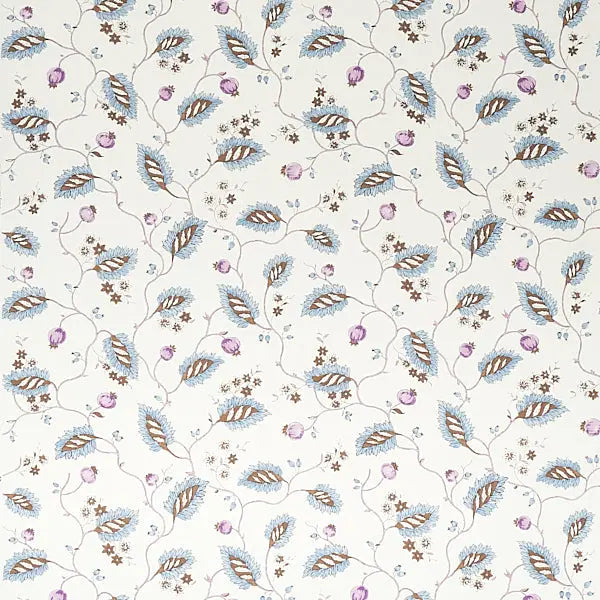 Schumacher Wallpaper 5011601 Maryam Vine Sky & Plum