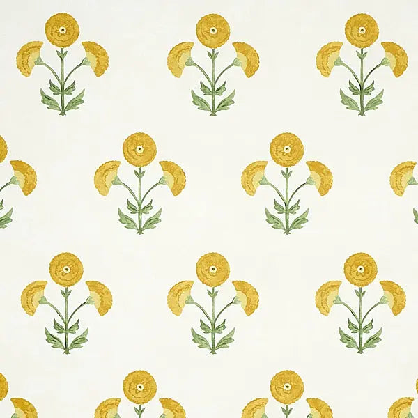 Schumacher Wallpaper 5012411 Saranda Flower Marigold