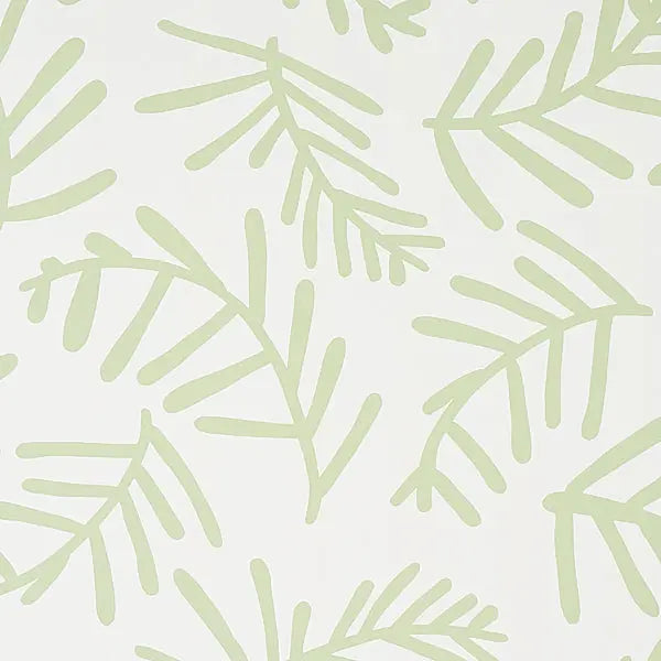 Schumacher Wallpaper 5012450 Tiah Cove Sage Leaf