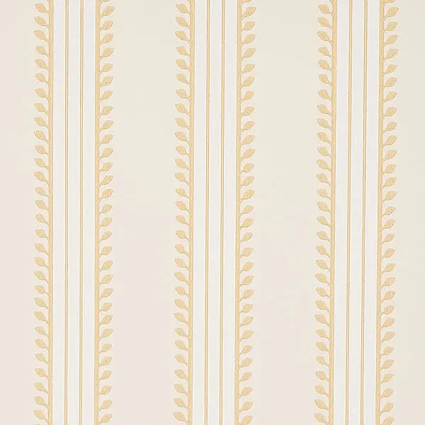 Schumacher Wallpaper 5012851 Etruscan Stripe Ivory & Ocher