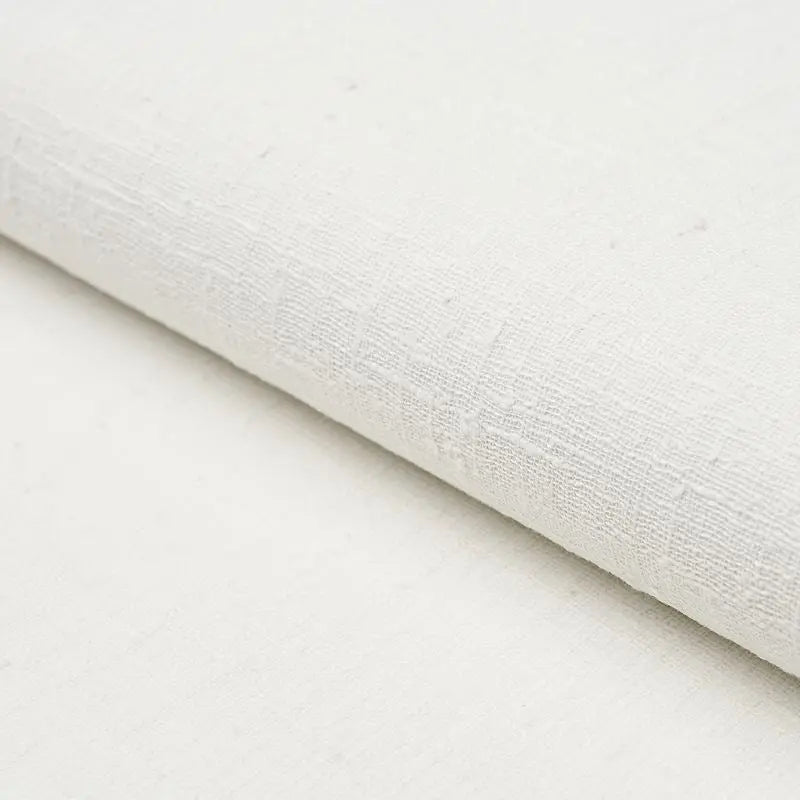 Schumacher Wallpaper 5012960 Linen Bark White