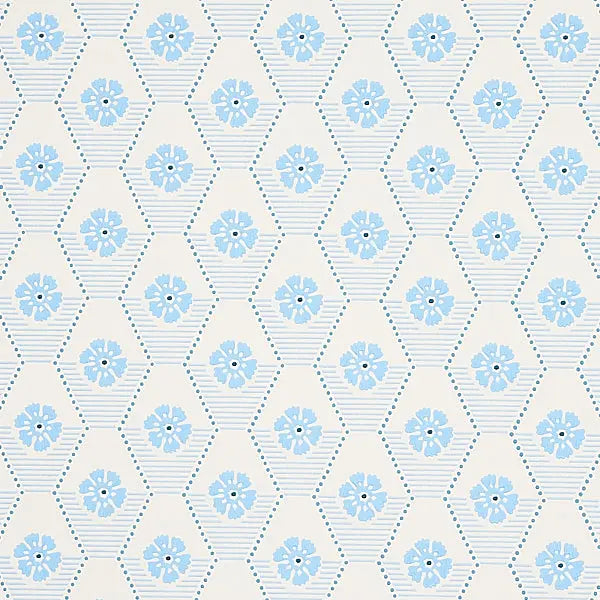 Schumacher Wallpaper 5013161 Hive Bloom Blues