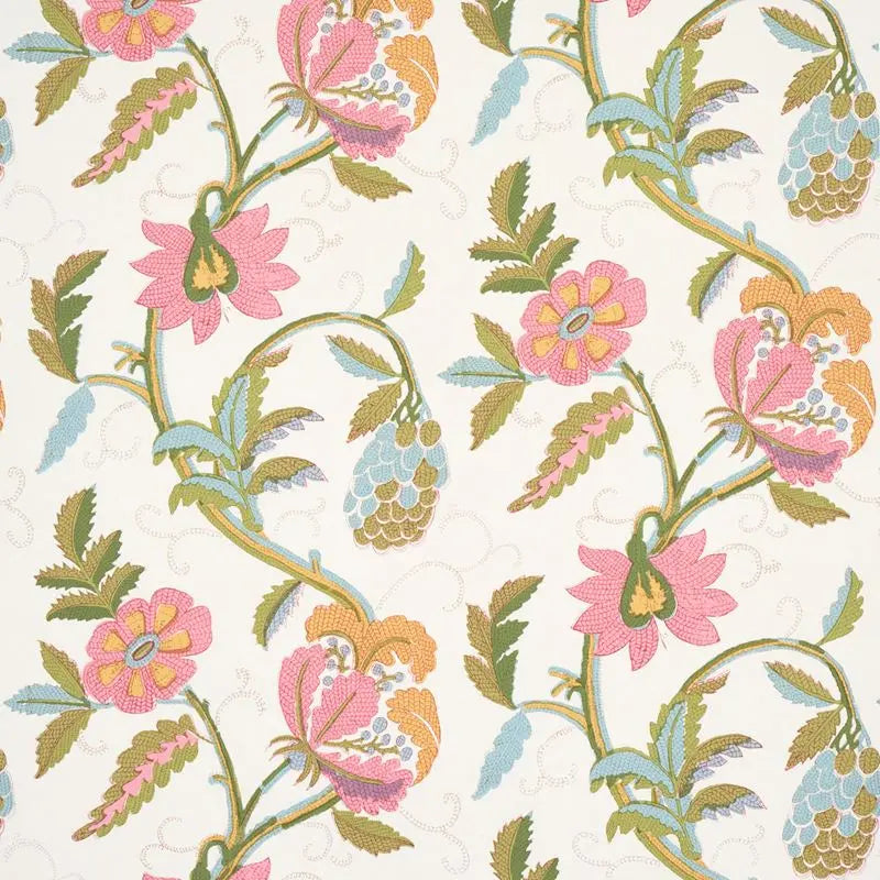 Schumacher Wallpaper 5013241 Indali Pink & Leaf