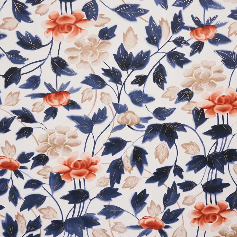 Schumacher Wallpaper 5014050 Imari Blue Ink