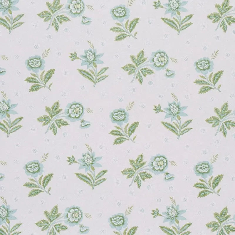 Schumacher Wallpaper 5014221 Colline Leaf & Aqua