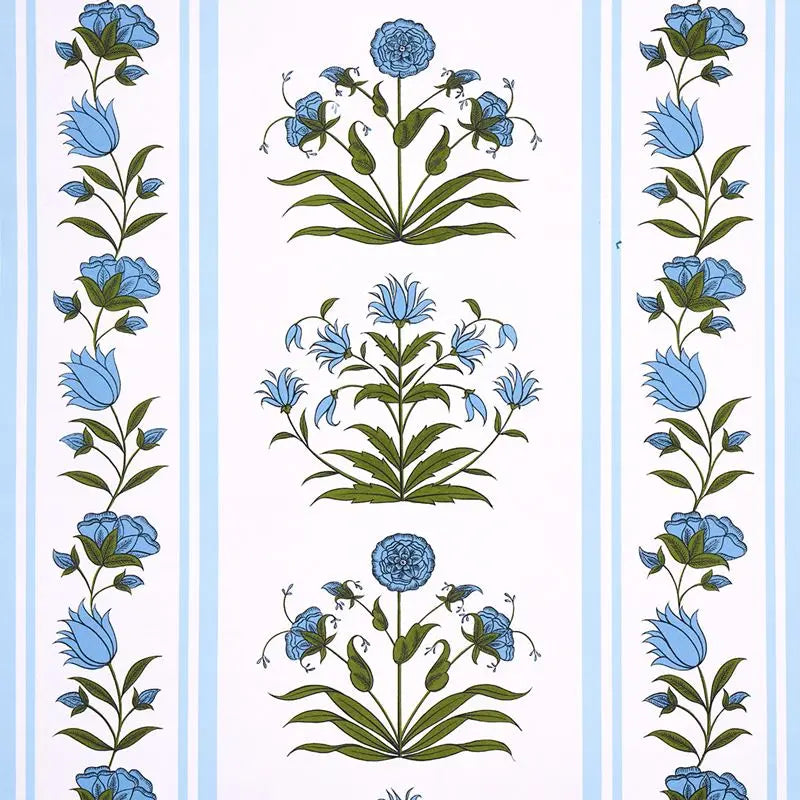 Schumacher Wallpaper 5014451 Poppy Stripes Blue