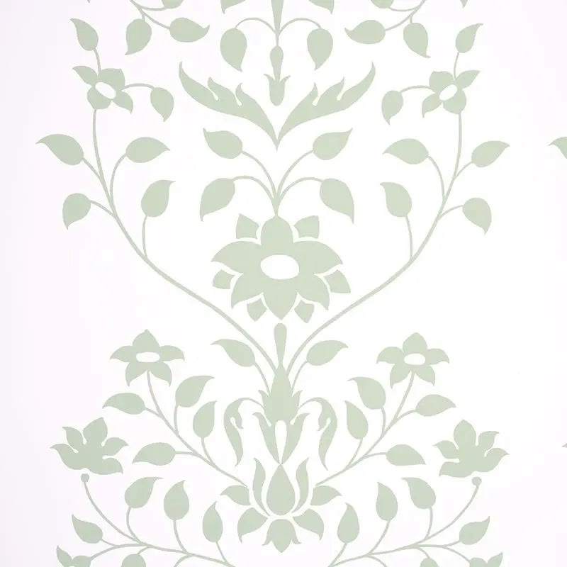 Schumacher Wallpaper 5014461 Jaipur Mughal Flower Green