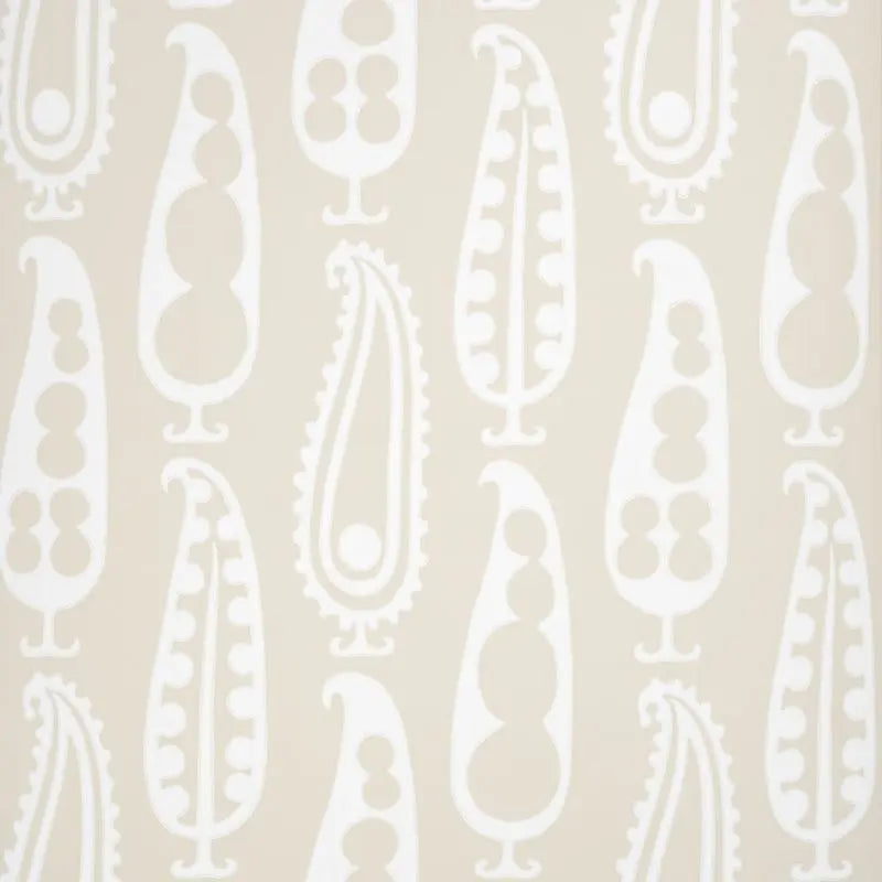 Schumacher Wallpaper 5015382 Paisley Peas Natural