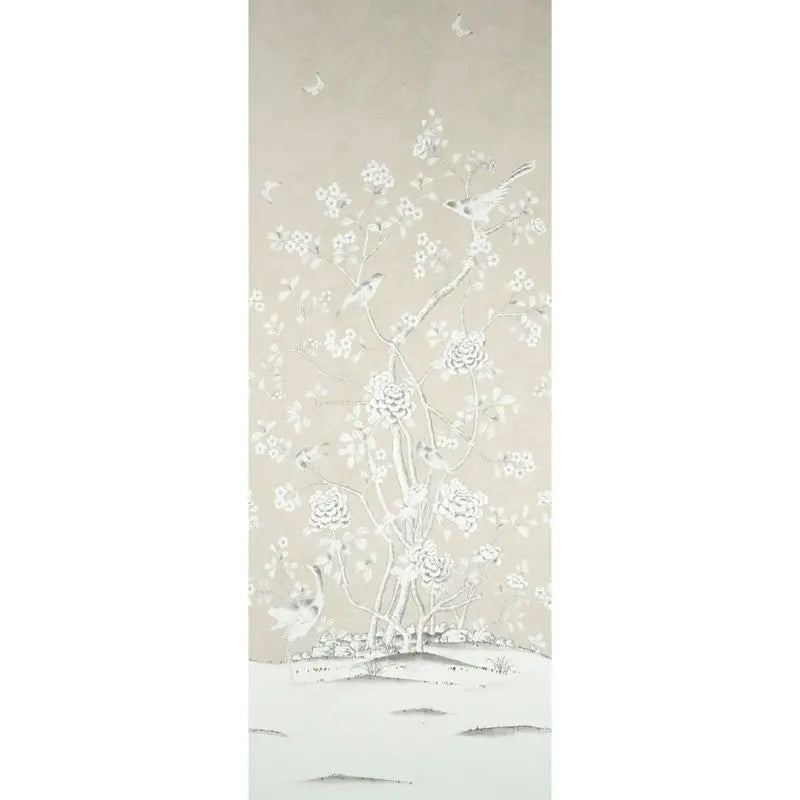 Schumacher Wallpaper 5015440 Chinois Palais Panel Stone