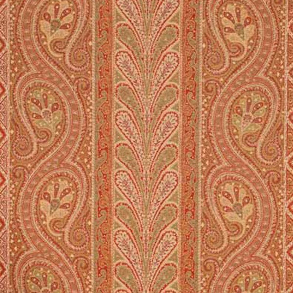 Schumacher Fabric 50771 Chatelaine Paisley Red Moss