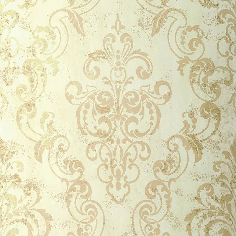 Schumacher Wallpaper 529122 Giovan Damask Patina