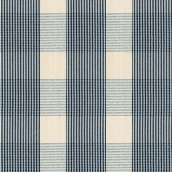 Schumacher Fabric 63024 Avon Gingham Plaid Indigo Sky