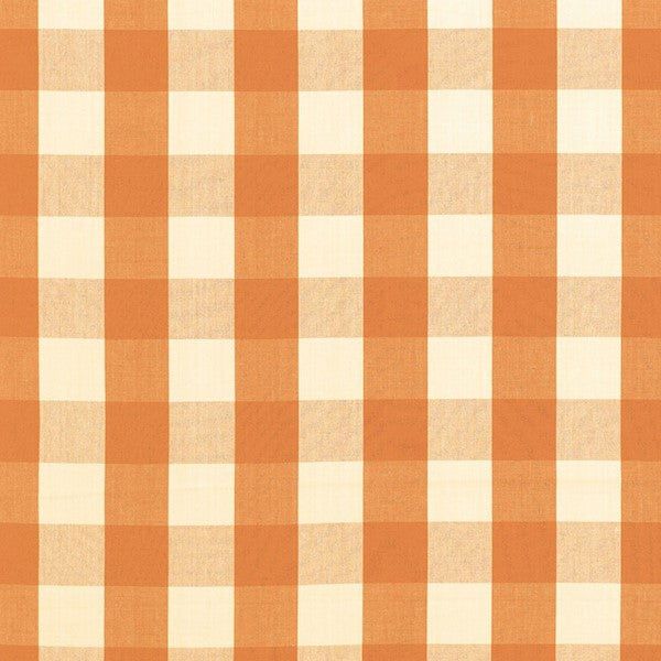 Schumacher Fabric 63033 Camden Cotton Check Pumpkin