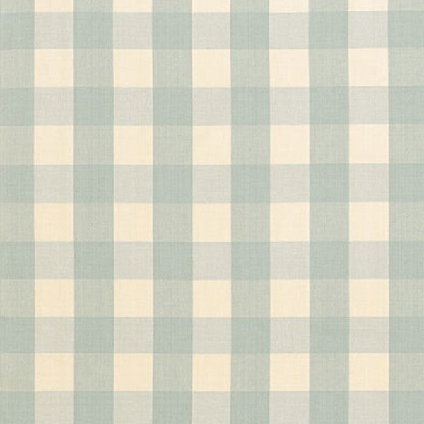 Schumacher Fabric 63037 Camden Cotton Check Aqua