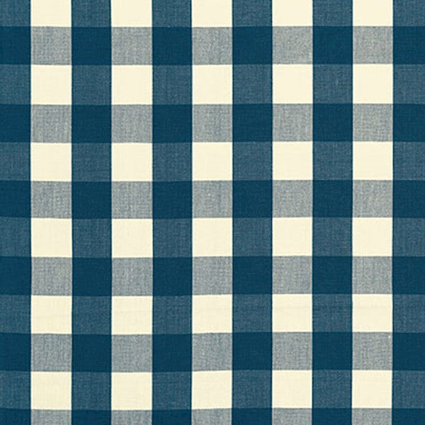 Schumacher Fabric 63039 Camden Cotton Check Indigo