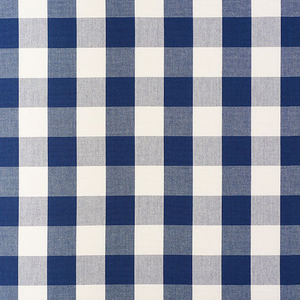 Schumacher Fabric 63043 Camden Cotton Check Navy