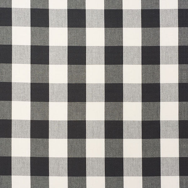 Schumacher Fabric 63044 Camden Cotton Check Black