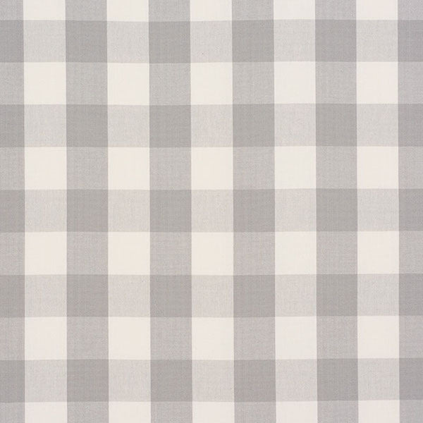 Schumacher Fabric 63047 Camden Cotton Check Grey