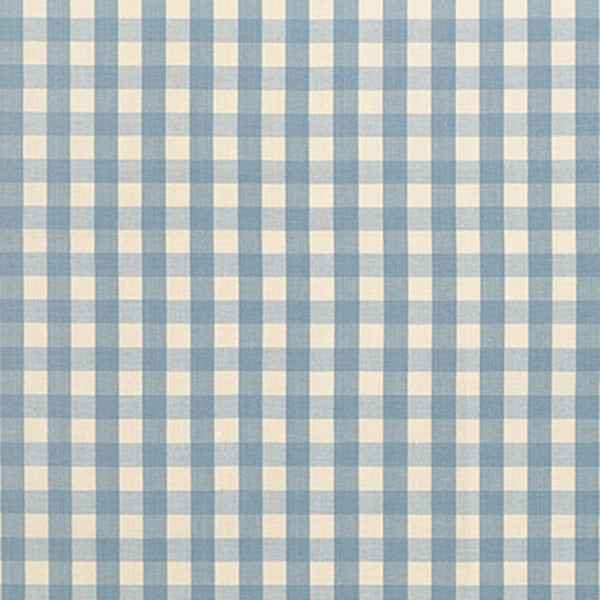 Schumacher Fabric 63058 Elton Cotton Check Chambray