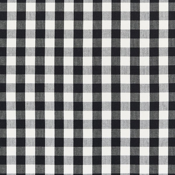 Schumacher Fabric 63064 Elton Cotton Check Black