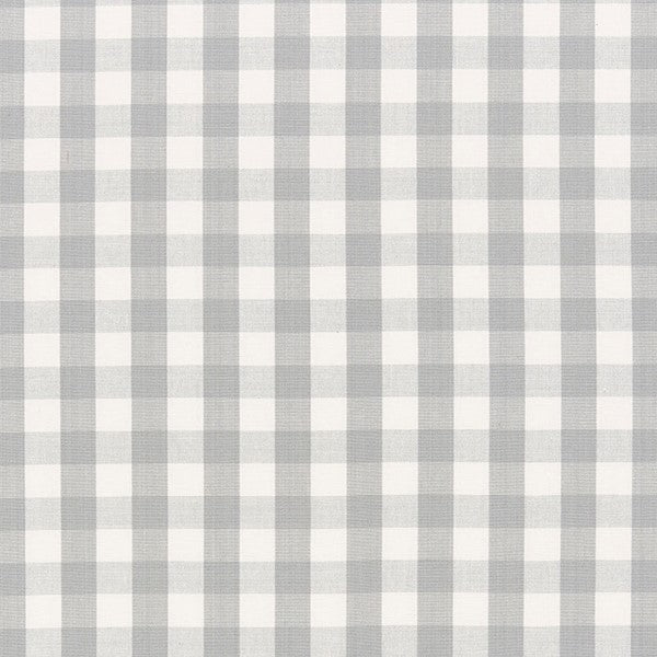 Schumacher Fabric 63065 Elton Cotton Check Grey