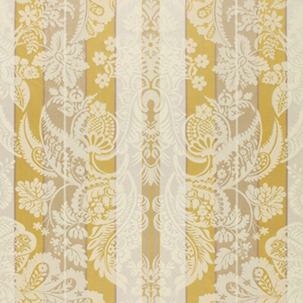 Schumacher Fabric 64393 Savannah Imberline Damask Chardonnay