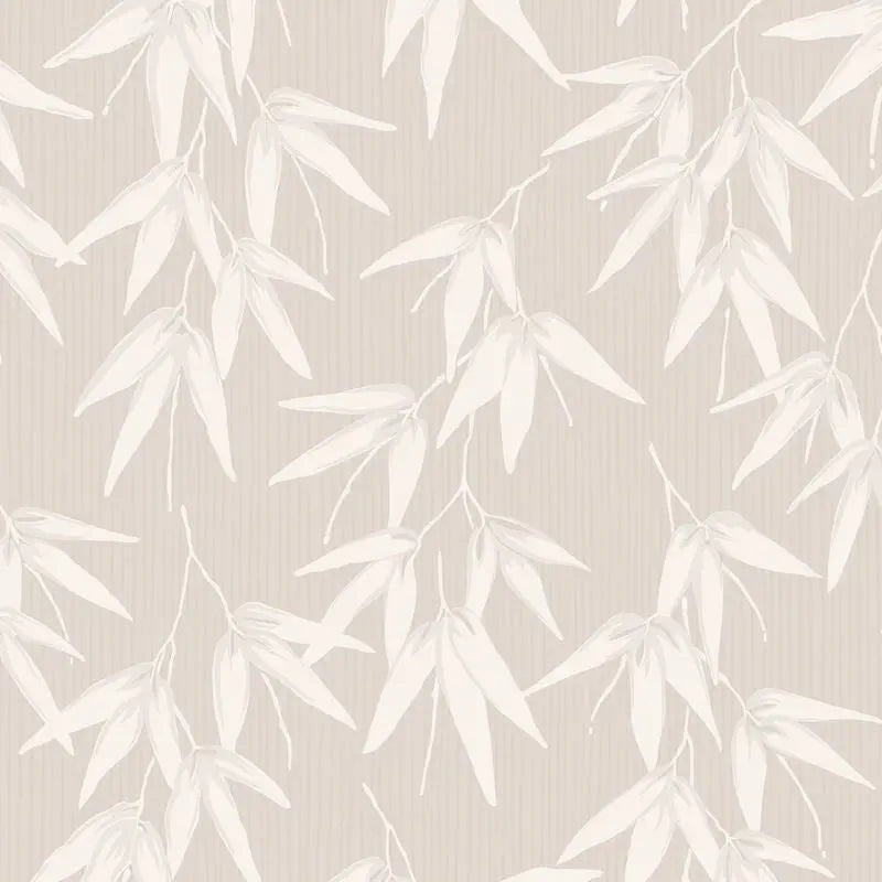 Schumacher Wallpaper 6468 Bamboo Garden Stone Shimmer