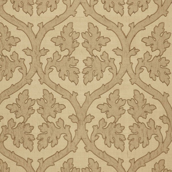 Schumacher Fabric 64741 Ravenna Embroidery Camel