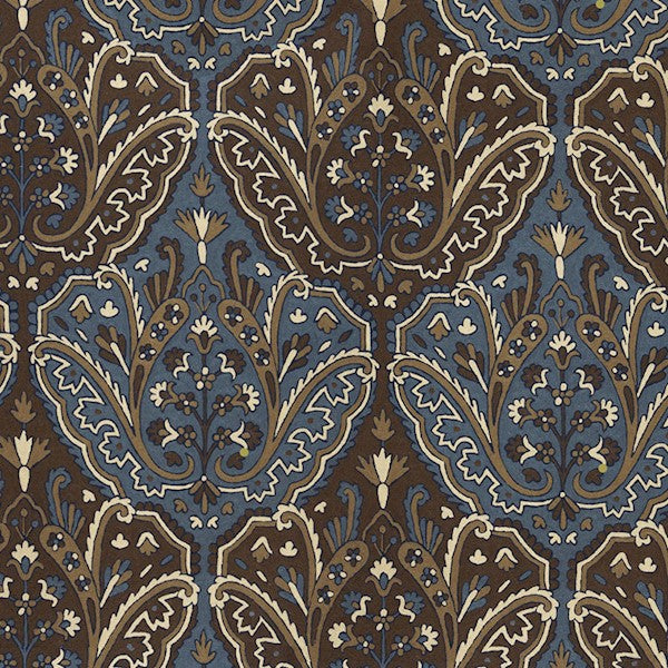 Schumacher Fabric 64812 Maharajah Crewel Embroidery Indigo