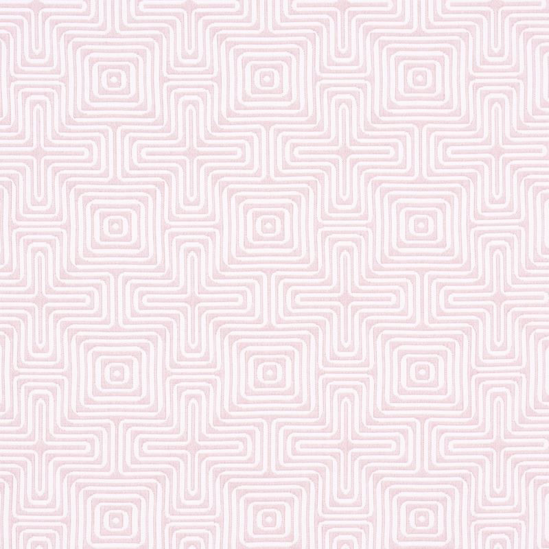 Schumacher Fabric 65327 Amazing Maze Indoor/Outdoor Blush