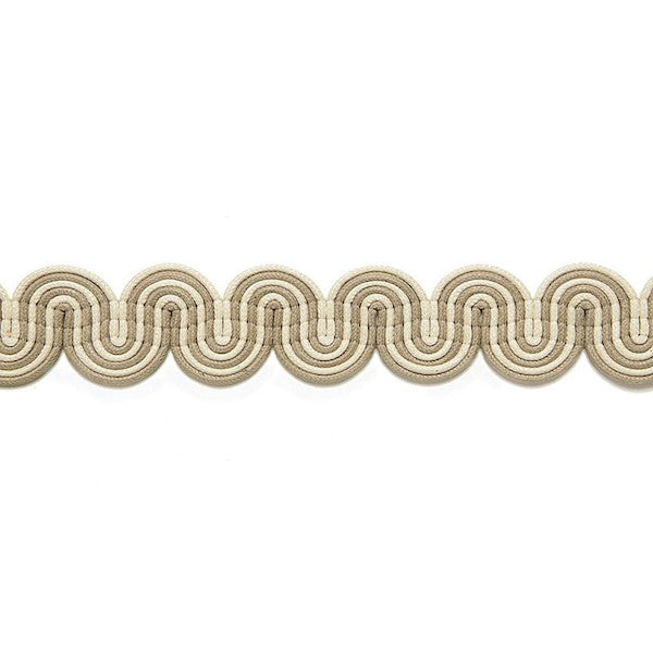 Schumacher Fabric Trim 65360 Sabine Braid Blanc Linen