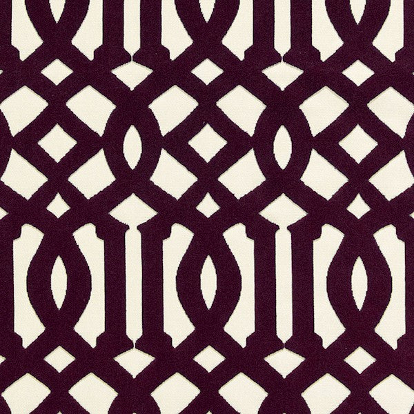 Schumacher Fabric 65592 Imperial Trellis Velvet Byzantine